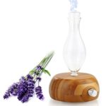 10 Seconds Pleasant Essential Oil Glass Nebulizing Diffuser with Bamboo Base