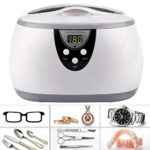 Ultrasonic Jewelry Cleaner with Digital Timer for Cleaning Jewelry Watches Rings Eyeglasses Necklaces Coins Razors Dentures Combs Parts Instruments (White)