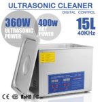 HappyBuy Ultrasonic Cleaner 15L Large Commercial Ultrasonic Cleaner Stainless Steel Ultrasonic Cleaner With Heater And Digital Control Ultrasonic Cleaner Solution Heated With Jewelry