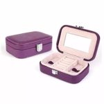 EYX Formula New Fashion PU Leather Jewelry Accessories Box Storage Cases,Portable Travel Case Mini Makeup Case Organizer for Rings,Earrings,Necklace.