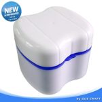Strong Denture Box with Simple Retrieval Tab, Perfect To Safe Guard Dentures and Valuables, Easy To Open, Store and Retrieve (True Blue)