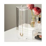 Sleek & Modern Acrylic Necklace Jewelry Storage Box Case For Bedroom Dresser & Vanity Display