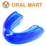 Oral Mart Blue Max Gel Double (Upper & Lower) Sports Mouthguard (With Free Case)