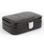 EYX Formula New Fashion Crocodile PU Leather Lockable Jewelry Accessories Box Storage Cases,Portable Travel Case Mini Makeup Case Organizer for Rings,Earrings,Necklace.