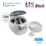 US Stock-750ml 35W 42kHz Professional Mini Ultrasonic Cleaner with Baskets (110V)