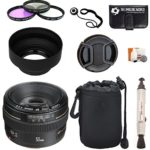 Canon EF 50mm f/1.4 USM Standard & Medium Telephoto Lens for Canon SLR Cameras + Pouch + Filter Kit + Lens Cleaner + Digital Camera Lens Accessories Bundle