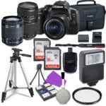 Canon EOS Rebel T6i 24.2 MP EF-S Digital SLR Camera with Canon EF-S 18-55mm f/3.5-5.6 STM Zoom Lens + Tamron 70-300mm Lens + 2pc – 16GB Class 10 Memory Cards + Canon Bag + UV Filter + Cleaning Kit