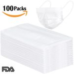 100 Pcs Disposable Surgical Flu Face Masks, 3-Ply Thicker Super Filter Pollen Dust and Bacteria, Anti Allergy Dental Medical Procedure Mask (White)