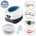 Uten Ultrasonic Cleaner Low Noise Wash Machine for Cleaning Eyeglasses Jewelrys Watches Razors Dentures Combs Tools Instruments (750 ml)