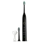 Sonic Electric Toothbrush-Rechargeable Waterproof Toothbrush 2 Minutes Timer 5 Brushing Modes with 2 Replacement Brush Heads for Men/Women,Black