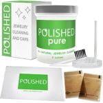 Polished All-Natural Jewelry Cleaner Kit – No Ammonia Jewelry Cleaning Solution, Polishing Cloth + 2 Anti Tarnish Bags | Safe on Skin, Made in USA, Diamond Ring Cleaner, Sapphire, Ruby, Gold Cleaner