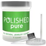 Polished All-Natural Jewelry Cleaner, Professional Clean in 2-Minutes! No Ammonia Jewelry Cleaning Solution, Brush + Tray | Made in USA, Safe on Skin + Diamond Ring, Sapphire + Gold Jewelry Cleaners