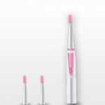 GuDoQi Ultrasonic Electric Toothbrush IPX7 Water Proof Level Powered by AA Battery with 3 Replacement Brush Heads