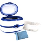 SQ Ultrasonic Cleaner 600 ml Large Capacity 6-Step Timer LCD Time Display VGT-2000 Blue with Cleaning Cloth