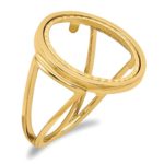 14k Yellow Gold 1/10ae Coin Band Ring Size 7.00 Fine Jewelry For Women Gift Set