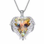Sinfu 1PC Crystal Heart Necklace for Women Romantic Fashion Classic Luxury Rhinestones Pendant Gift (One Size, Multicolor)