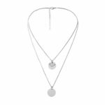 Sinfu Necklace for Charm Women Beetle with Round Shape Bohemian Double Multi-Layer Clavicle Pendant Necklace Jewelry-Christmas Valentine’s Gift (Silver)