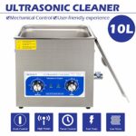 ROVSUN Ultrasonic Cleaner, Knob Control Timer Heater Adjustable Stainless Steel Ultrasonic Cleaning Machine, for Jewelry Watches Dentures Glasses Metal Parts, 3L/6L/10L 40KHz 110V US Plug (10L)