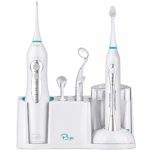 AquaSonic Home Dental Center Ultra Sonic Rechargeable Electric Toothbrush & Smart Water Flosser – Complete Family Oral Care System – 10 Attachments and Tips Included – Various Modes & Timers