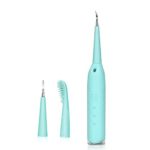 Pevor Electric Tooth Stain Removal?High Frequency Vibration Toothbrush Portable Dental Calculus Remover Tartar Scraper Tartar Plaque Remover for Teeth Cleaning with 3 Cleaning Tips (Blue)