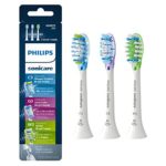Genuine Philips Sonicare toothbrush head – C3 Premium Plaque Control, G3 Premium Gum Care & W3 Premium White, HX9073/65, 3-pk, White