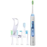 Lebond V2 Electric Toothbrush, ?UPDATE GRADE?15 Brushing Levels 6 Replacement Heads Sonic Toothbrush Power Rechargeable Kids Toothbrush with Automatic Timer, LCD Display for Adult, Travel, Blue