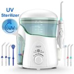 THZY Water Flosser Professional Electric Dental Countertop Oral Irrigator 600 Milliliter Capacity with 7 multifunctional Tips for Braces, Bridges, Dental Care, FC-288 White