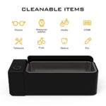 TOOLIOM Ultrasonic Cleaner 20Ounces 600ML 50kHz Professional Ultrasonic Jewelry Cleaner Portable for Cleaning Jewelry,Eyeglasses, Rings, Coins, Denture, Utensils, Chain