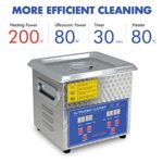 Ultrasonic Cleaner 200W Heated Parts Cleaner 2L (1.5L liquid capacity) for Small Carburetors Injectors Guns Bullets Brass and Jewelry Professional Stainless Steel Ultrasonic Bath 2020 Upgrade Gifts for Men