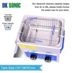Commercial Ultrasonic Cleaner – DK SONIC 2L 60W Sonic Cleaner with Heater and Basket for Denture,Coins, Small Metal Parts,Record,Circuit Board,Daily Necessaries,Tattoo Equipment,Lab Tools,etc