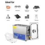 Flexzion Commercial Ultrasonic Cleaner 6L Large Capacity Stainless Steel with Heater and Digital Timer for Electronic Tool Jewelry Watch Glasses Lens Rings Dental Lab Hospital Instruments