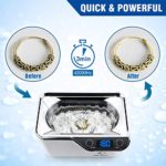 Ultrasonic Cleaner LifeBasis Professional 600ml Ultrasonic Jewelry Cleaner Machine with 5 Digital Timer Watch Holder for Jewelry Necklaces Rings Glasses Watches Dentures