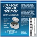 UltraSonic Cleaner Solution-The Jewelry Cleaner,Eyeglass Cleaner,Ring Cleaner. For Gold Jewelry,Silver Jewelry,Platinum Jewelry,Diamonds, non-porous precious and semi-precious jewelry.Two 8 oz bottles