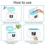 Ultrasonic Jewelry Cleaner, Professional Ultrasonic Cleaner 20 Ounces(600ML) with Digital Timer Ultrasonic Tooth Cleaner for Eyeglasses Watches Coins Tools Razors Earrings Necklaces Dentures Diamond