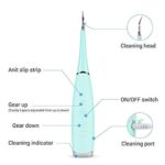Electric Ultrasonic Tooth Cleaner Household Portable Professional Cordless Dental Stains Cleaning Tools Scraper Tartar Remover for Dental Calculus and Tooth Stains (Bean green)
