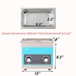 3L Ultrasonic Cleaner with Timer&Heater, Knob Control 304 Stainless Steel Ultrasonics for Jewelry Watch Glasses Lab Instrument Pistol Electronics,120W Ultrasonic&100W Heating