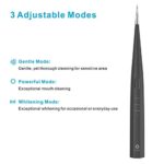 ODAY Electric Dental Calculus Remover Toothbrush, Sonic Tooth Tartar Scraper Cleaning Tools with 4 Replaceable Clean Heads, 3 Adjustable Modes, Black