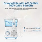 ATMOKO Dental Water Flossers for Teeth Cleaning with 8 Multifunctional Jet Tips, 600ml Capacity, Professional Countertop Oral Irrigator for Braces Care,Teeth Cleaner, Quiet Design, White