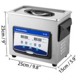 VEVOR Ultrasonic Cleaner 3.2L with Heater Timer and Power Setting for Jewelry Watch Glasses