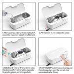 Ultrasonic Cleaner Professional Ultrasonic Jewelry Cleaner Portable Rings Eyeglasses Watches Denture Makeup Brush Razors Cleaning Machine for 25W (White)