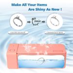 Ultrasonic Jewelry Cleaner, Professional Ultrasonic Cleaner Machine 50000Hz, Portable Ultrasonic Glasses Cleaner 600ML Tank for Cleaning Jewelry Eyeglasses Rings Watches Necklaces Razors(Pink)