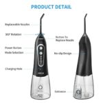 Water Flossers for Teeth, MECO Cordless Portable Water Pick Teeth Cleaner 300ML, 5 Modes and 6 Jet Tips, IPX8 Waterproof, USB Charged for 25-Days Use, Oral Irrigator for Travel, Home, Office