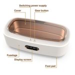Ultrasonic Cleaner, Portable 300ml Ultrasonic Cleaner for Glasses, Jewelry, Rings, Watches, Razors, Necklaces, Dentures,Jewelry Cleaner Machine with 4 Gear Adjustable Cleaning Modes (Beige)