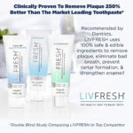 LIVFRESH Dental Gel by Livionex – Clinically Proven to Remove Plaque 250% Better (Foaming + Wintergreen + Blue Gel)