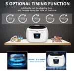 Ultrasonic Cleaner, Professional Ultrasonic Jewelry Cleaner 20 Ounces(600ML) with Five Digital Timer, Watch Holder,Cleaning Basket, SUS Tank for Cleaning Eyeglasses, Ring,Watches, Dentures