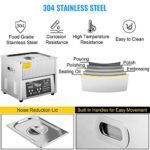 VEVOR Digital Ultrasonic Cleaner 10L Ultrasonic Cleaning Machine 50kHz 110V Sonic Cleaner Machine 304 Stainless Steel Ultrasonic Cleaner Machine with Heater & Timer for Cleaning Jewelry Glasses Watch