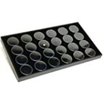 FindingKing 24 Black Foam Gem Stone Jars Box Storage Display Tray
