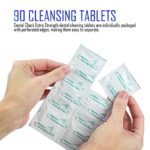 Dental Check Retainer & Denture Cleaning Tablets + Free Denture Case Remove Bad Odors, Plaque, Stains from Dentures, Night Guards, Mouth Guards & Removable Appliances. 90 and 150 pack