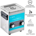 VEVOR Knob Ultrasonic Cleaner 2L Ultrasonic Cleaning Machine 110V/40Khz Sonic Cleaner 304 Stainless Steel Ultrasonic Cleaner Machine with Mechanical Heater & Timer for Cleaning Jewelry Glasses Watches
