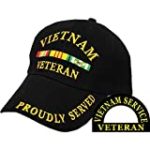FindingKing Vietnam Veteran Proudly Served Hat Black